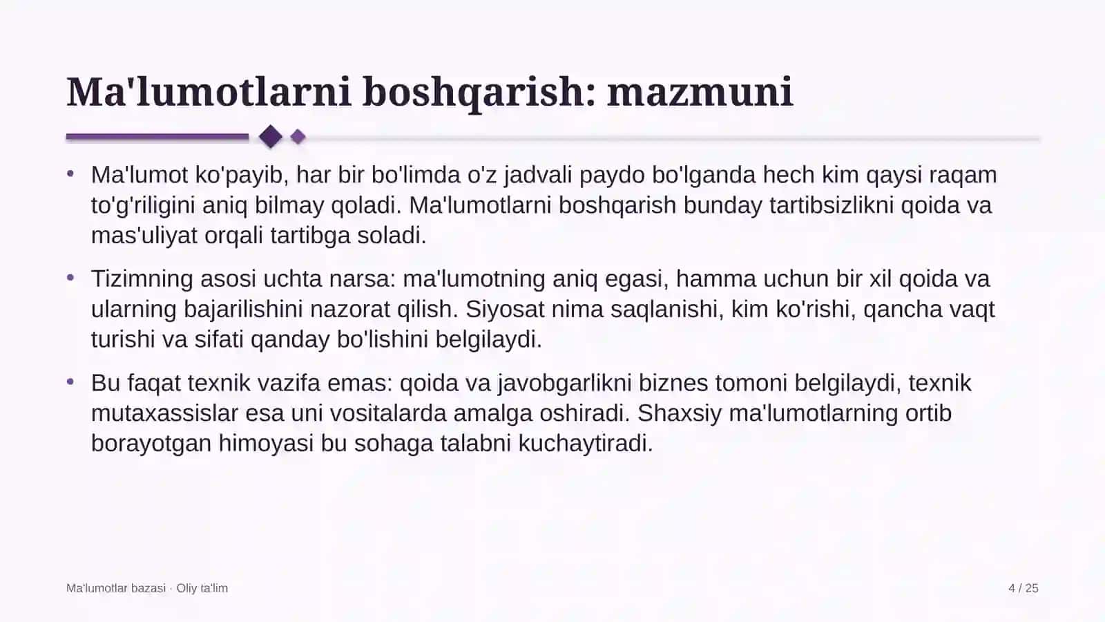 Chegara qo'shinlarida ma'lumotlarni boshqarish 4