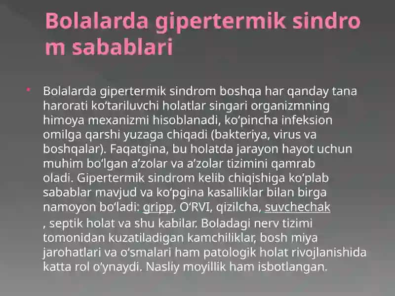 Gipertermiya.Talvasa sindromi Miya shishi 4