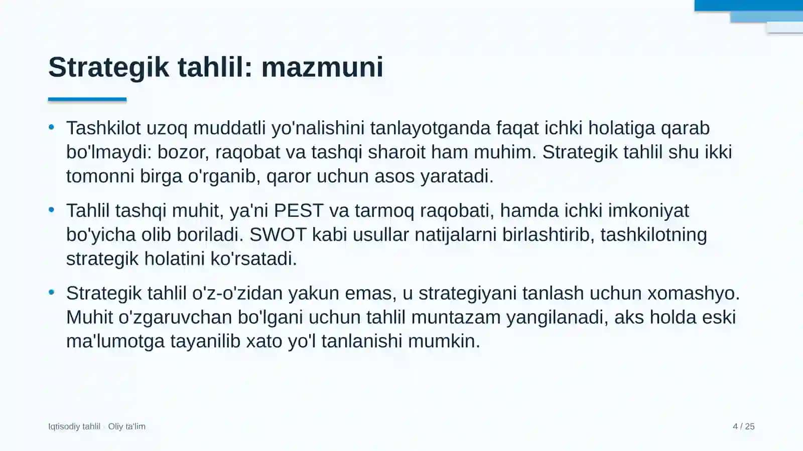 Byudjet tashkilotlarida strategik tahlil 4
