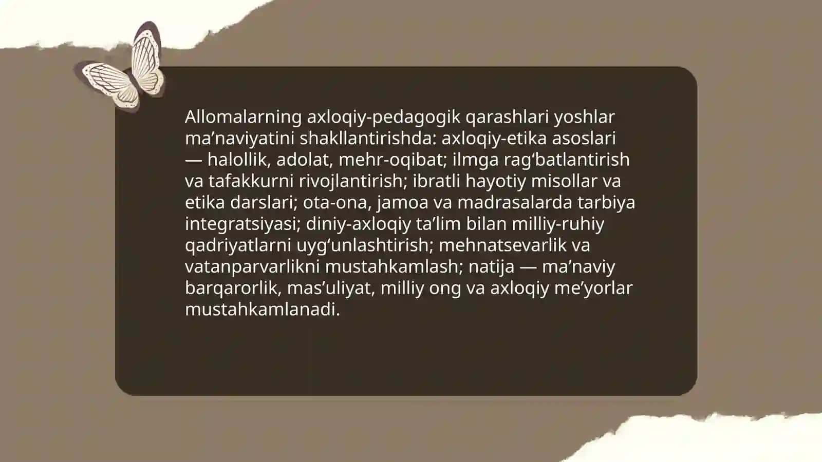 Oʻrta Osiyo allomalari ilmiy merosning oʻrni 4