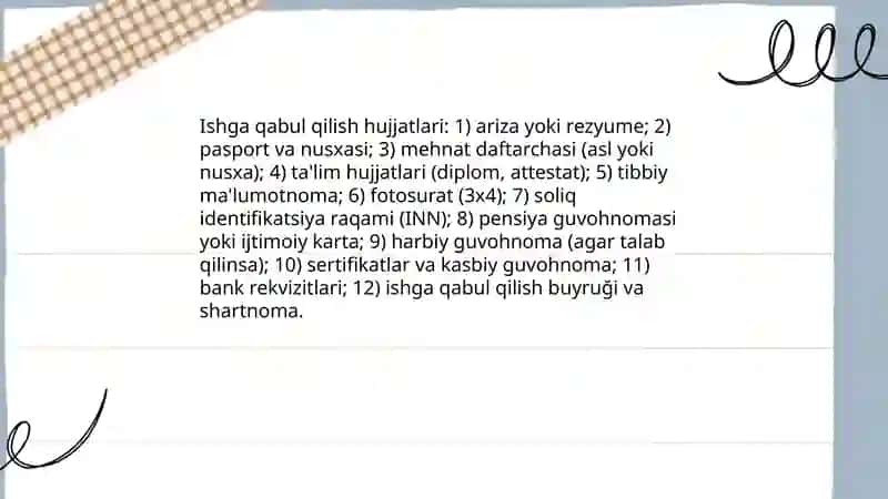Shaxsiy ish qogʻozlari 4