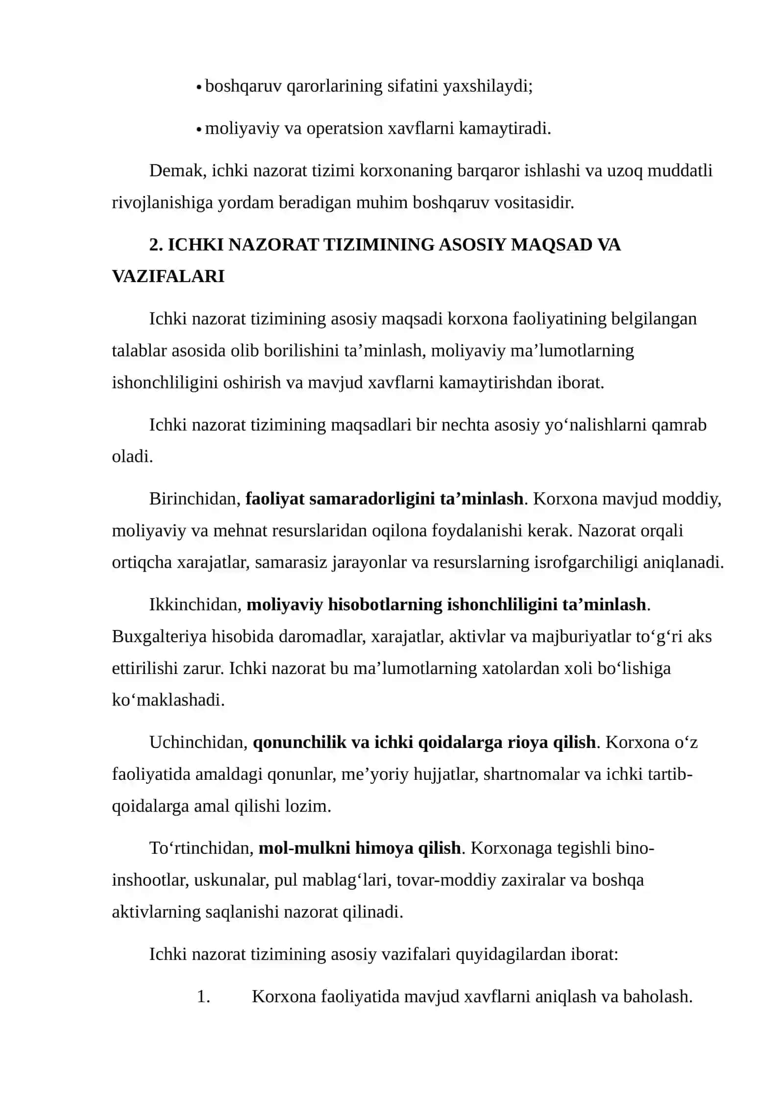 ICHKI NAZORAT TIZIMI VA UNING ELEMENTLARI 4