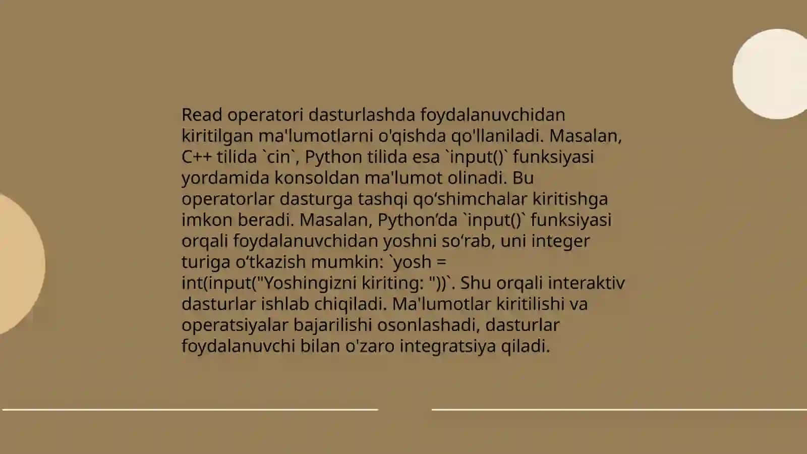 C# dasturlash tilining read va readline opertori haqida ma'lumot 4