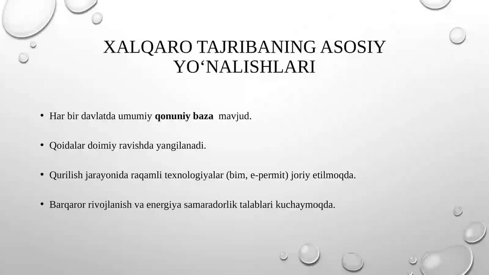 Qurilish sohasiga oid normativ hujjatlar tizimini yaratish bo'yicha xalqaro tajribalar 4