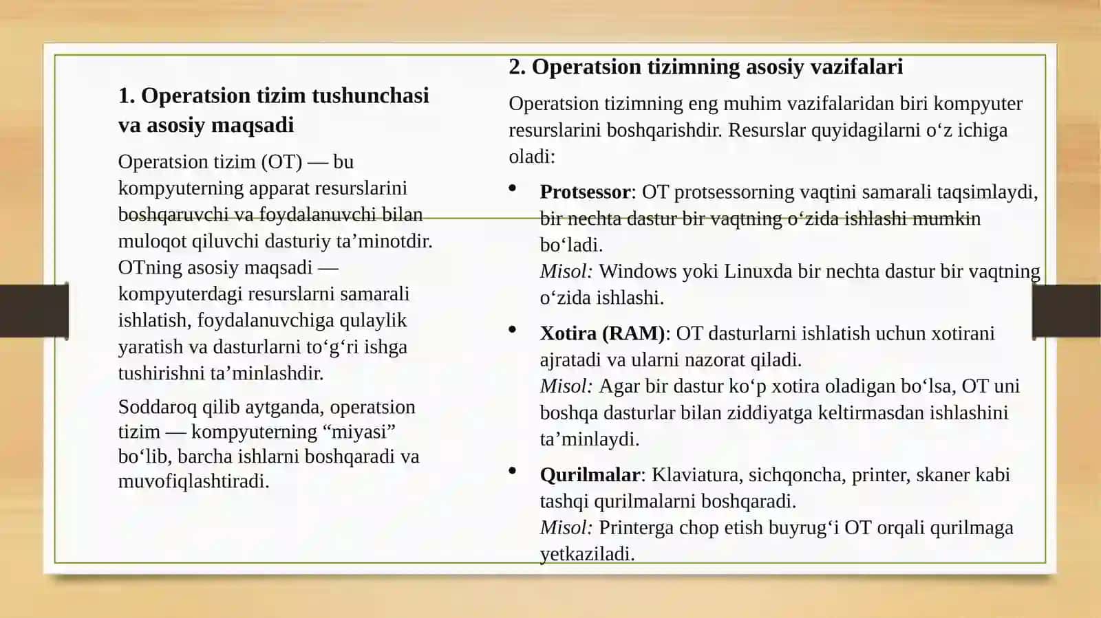 Operatsion tizimning vazifalari 4