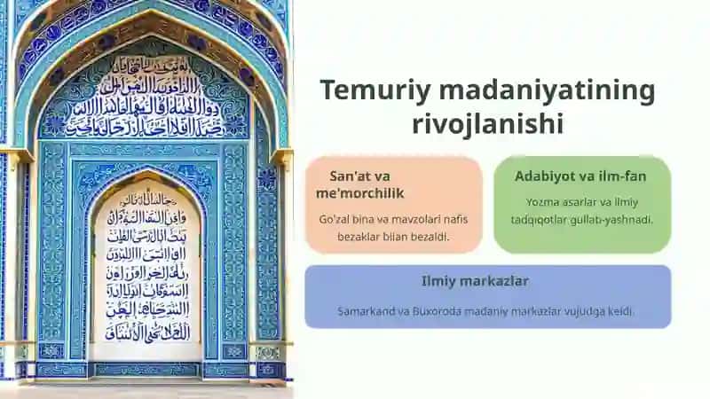 Amir Temur va Temuriylar davri madaniyati 4