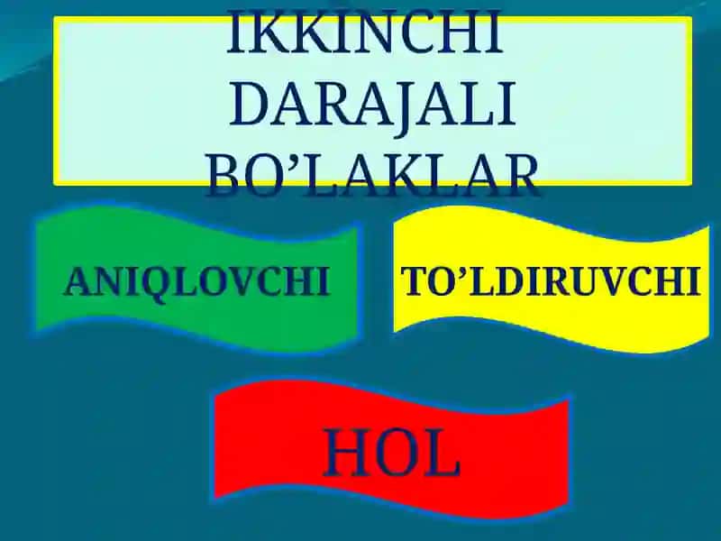 Ikkinchi darajali bo`laklar 4