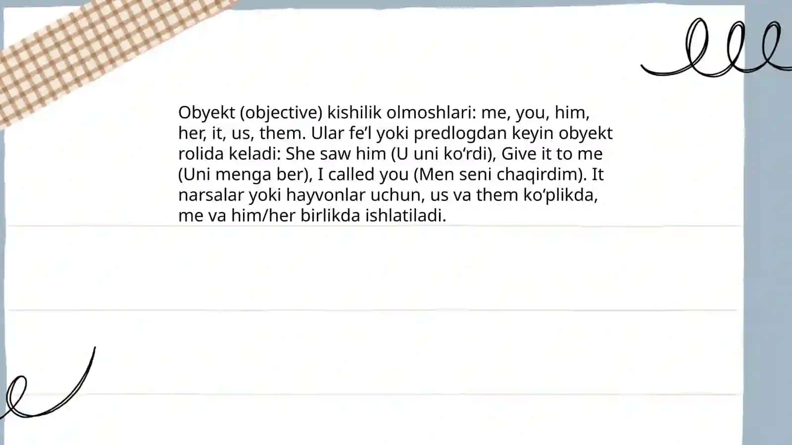 Ingliz tilida kishilik olmoshi 4