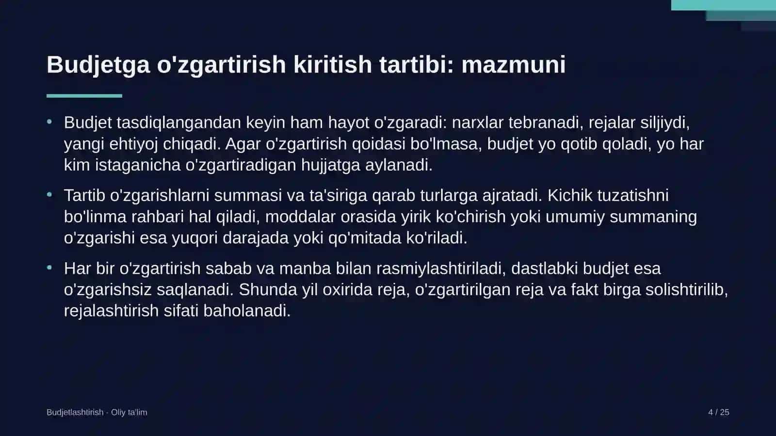 xorijiy universitetlar filiallarida budjetga o'zgartirish kiritish tartibini belgilash 2054 4