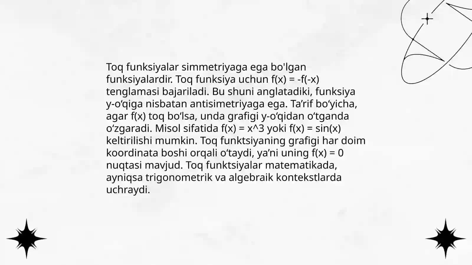 Juft, toq funksiyalar 4
