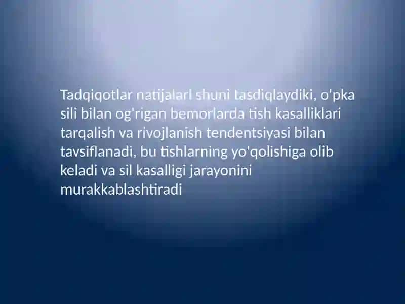 Og'izbo'shlig'ishilliq qavatida sil zaxim kassaliklarida òzgarishlar klinik kechishi 4