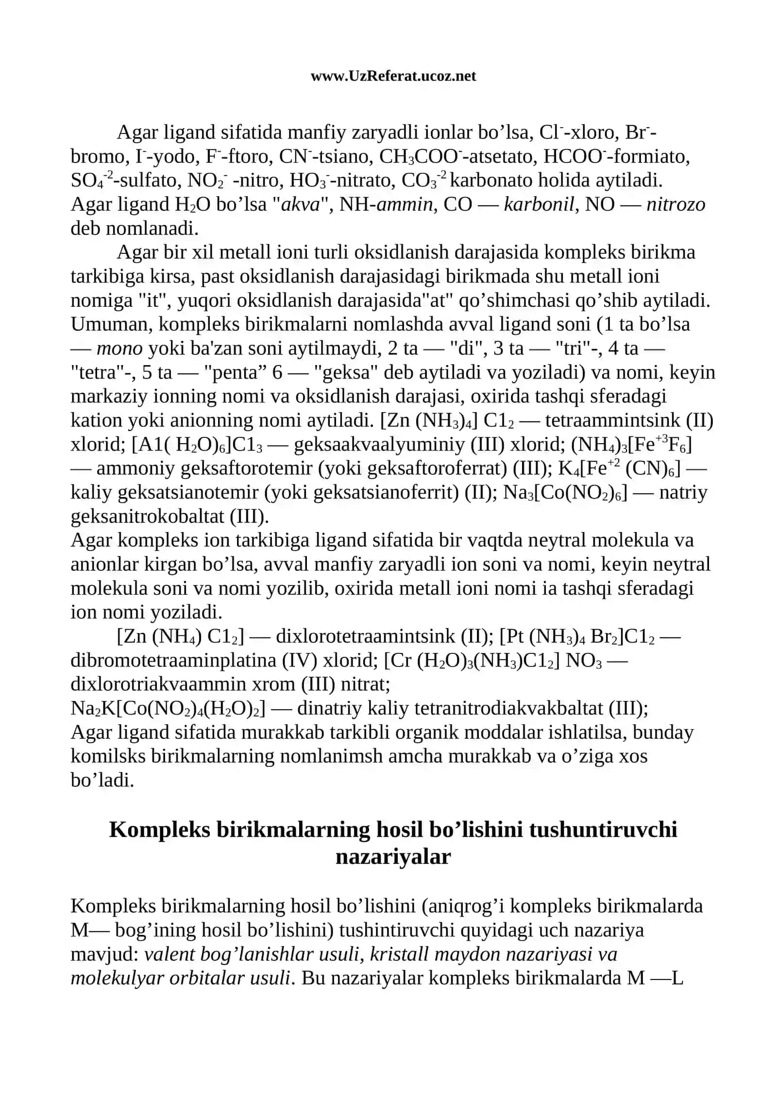 Kompleks birikmalar 4