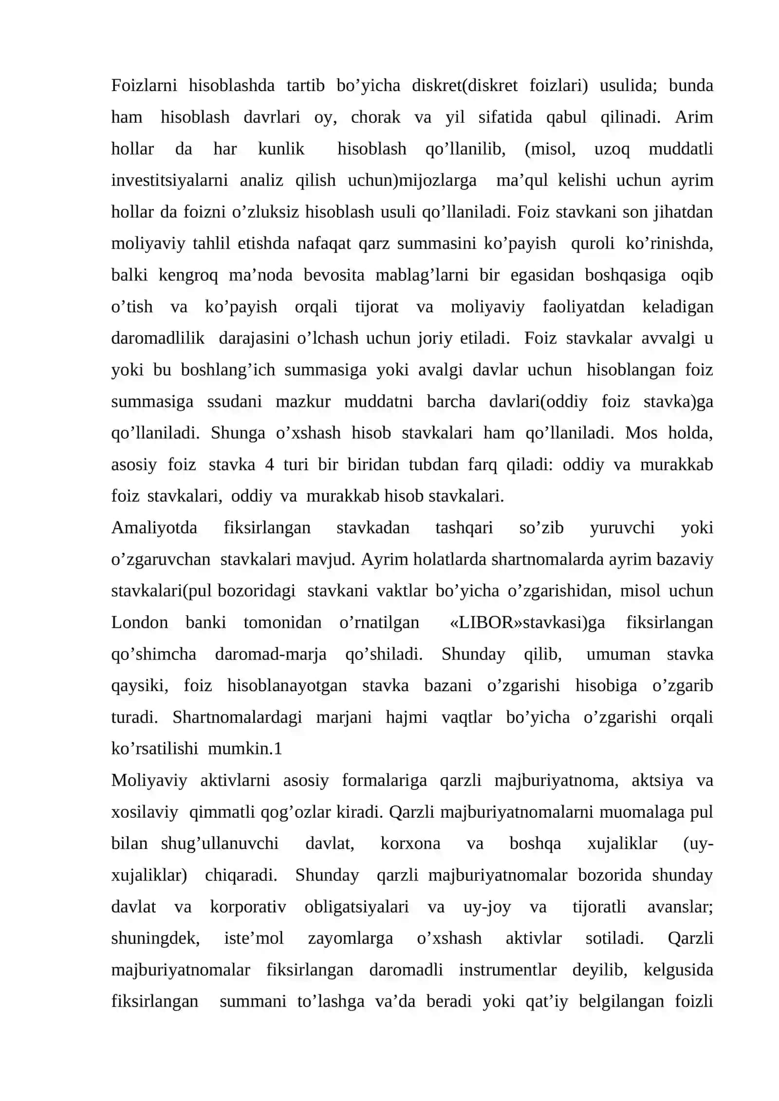 KREDIT BO’YICHA FOIZ STAVKALAR VA UNGA TA’SIR QILUVCHI OMILLAR 4