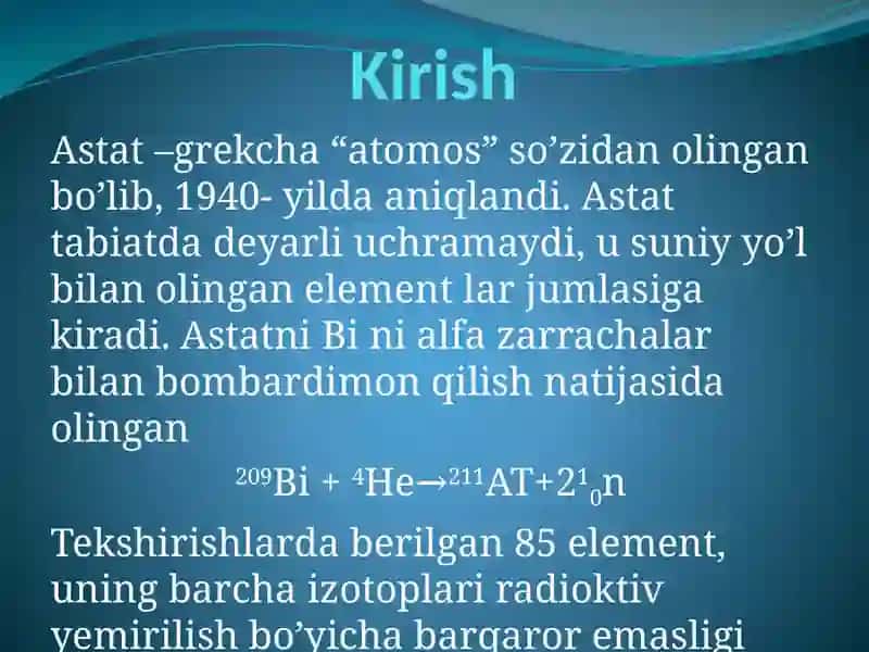Astatning analitik kimyosi 4