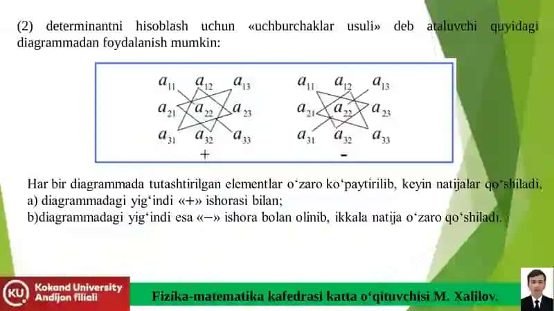 Determinant nazariyasi 4