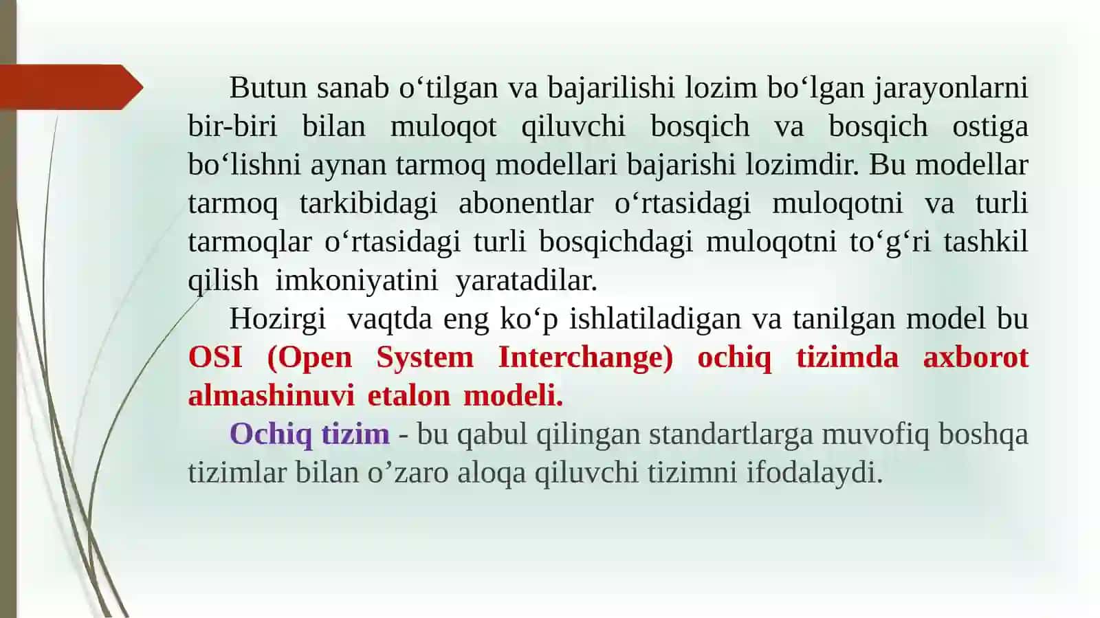 Kompyuter tarmog‘ining muloqot etalon modeli 4