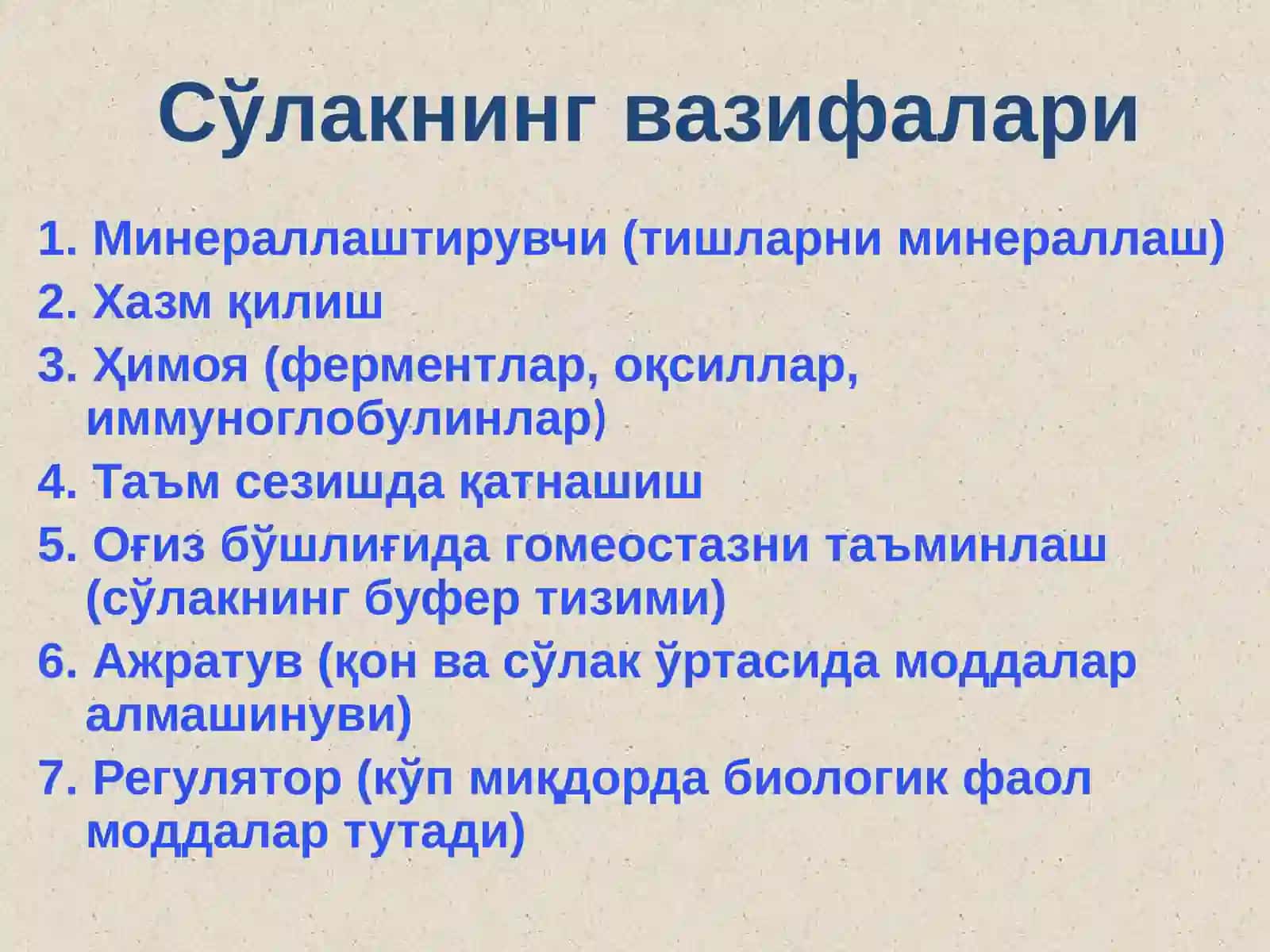Сўлак биокимёси 4