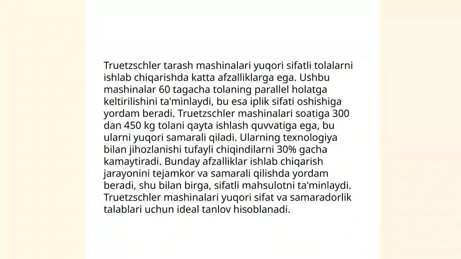 Tarash mashinalarining asosiy texnik xususiyatlari 4