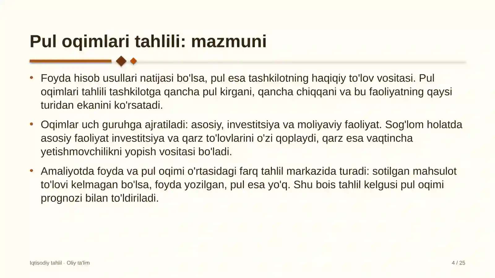 Developerlik kompaniyalarida pul oqimlari tahlili 4