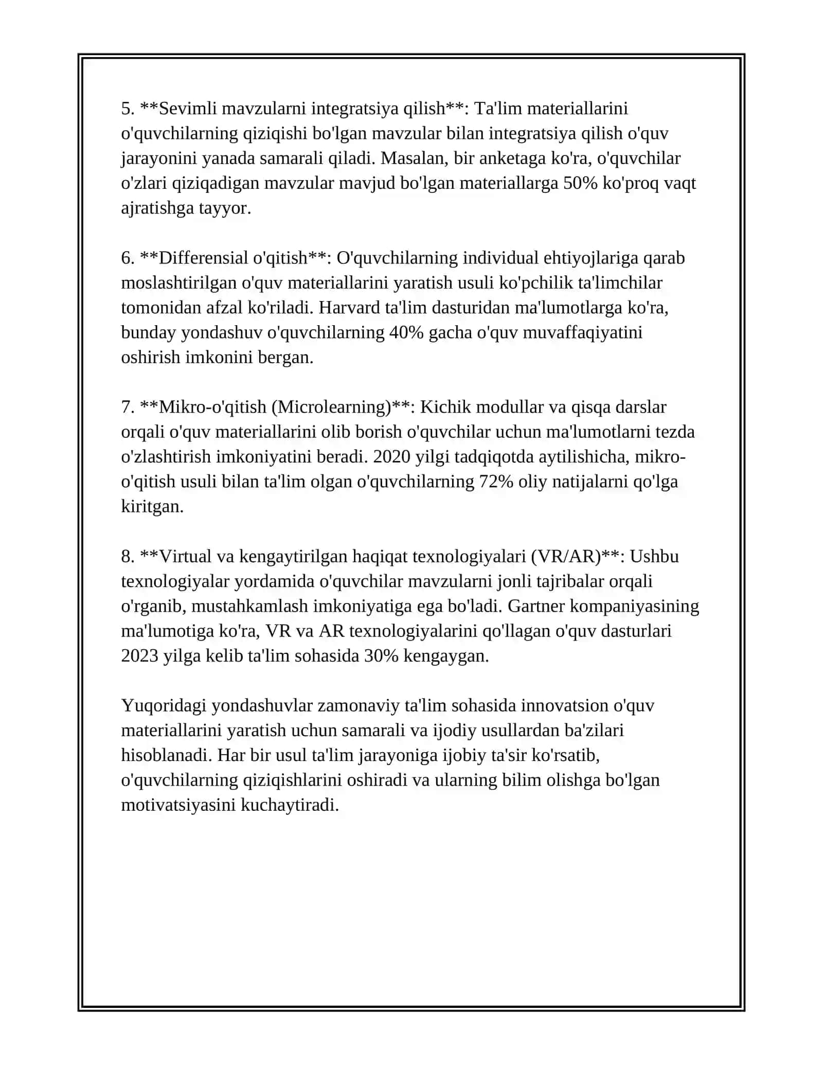OʻQUV MATERIALLARINI TAYYORLASHGA KREATIV YONDASHUV 4