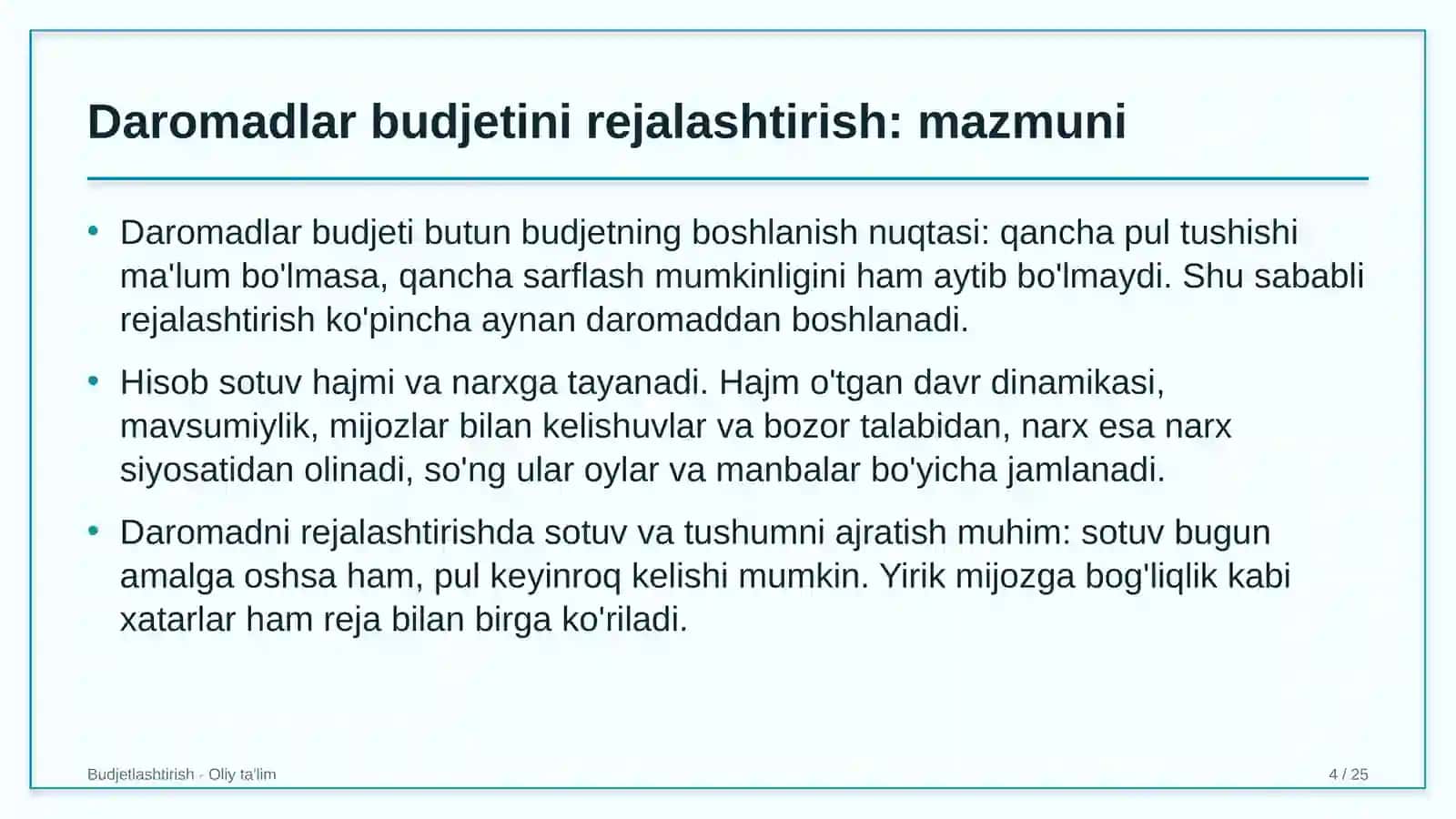 Tog' turizmida daromadlar budjetini rejalashtirish 4