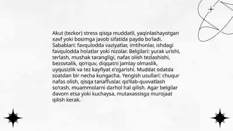Stress va uning turlari 4