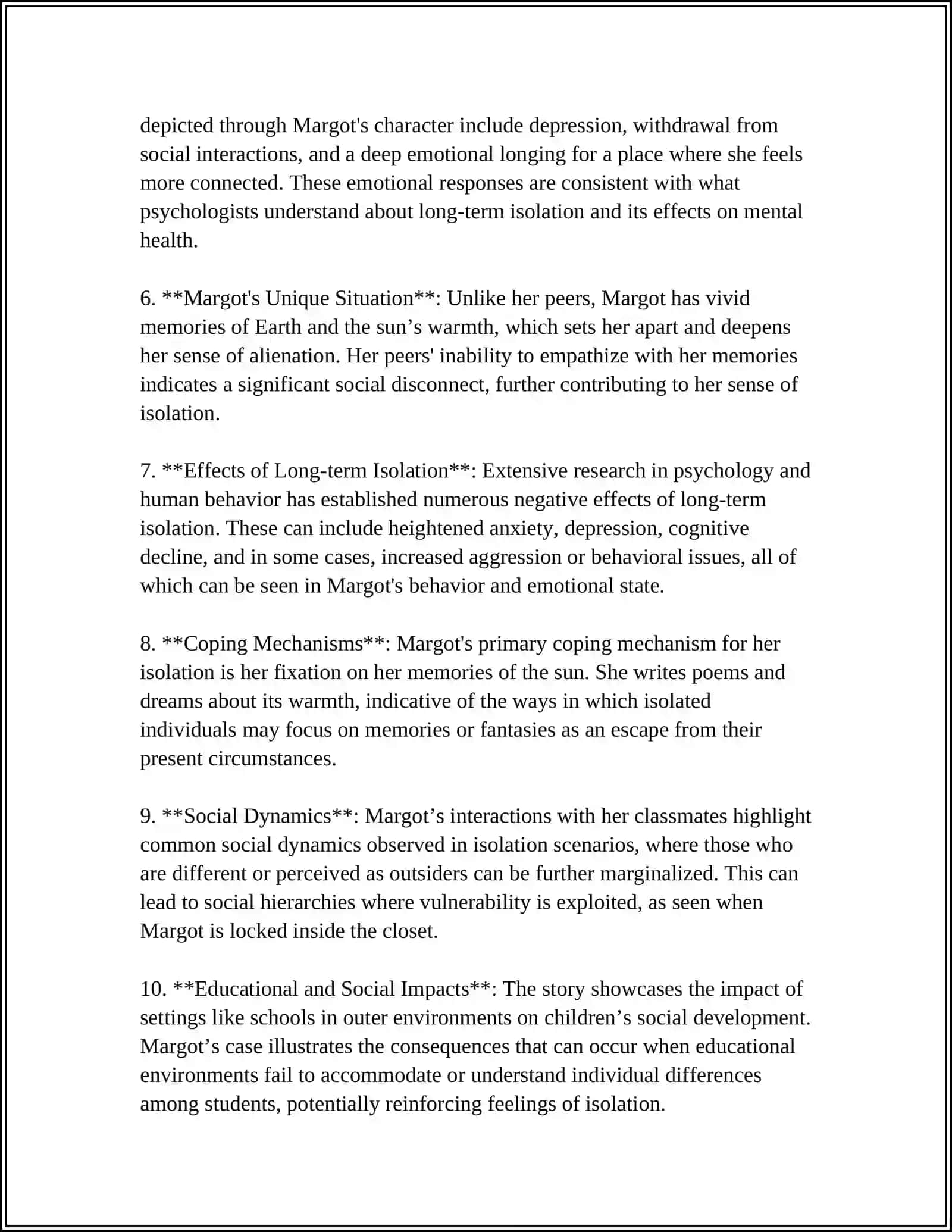 Margot's Isolation Analysis 4