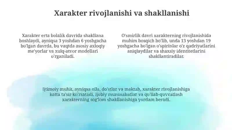 Xarakter va shaxsiyat 4