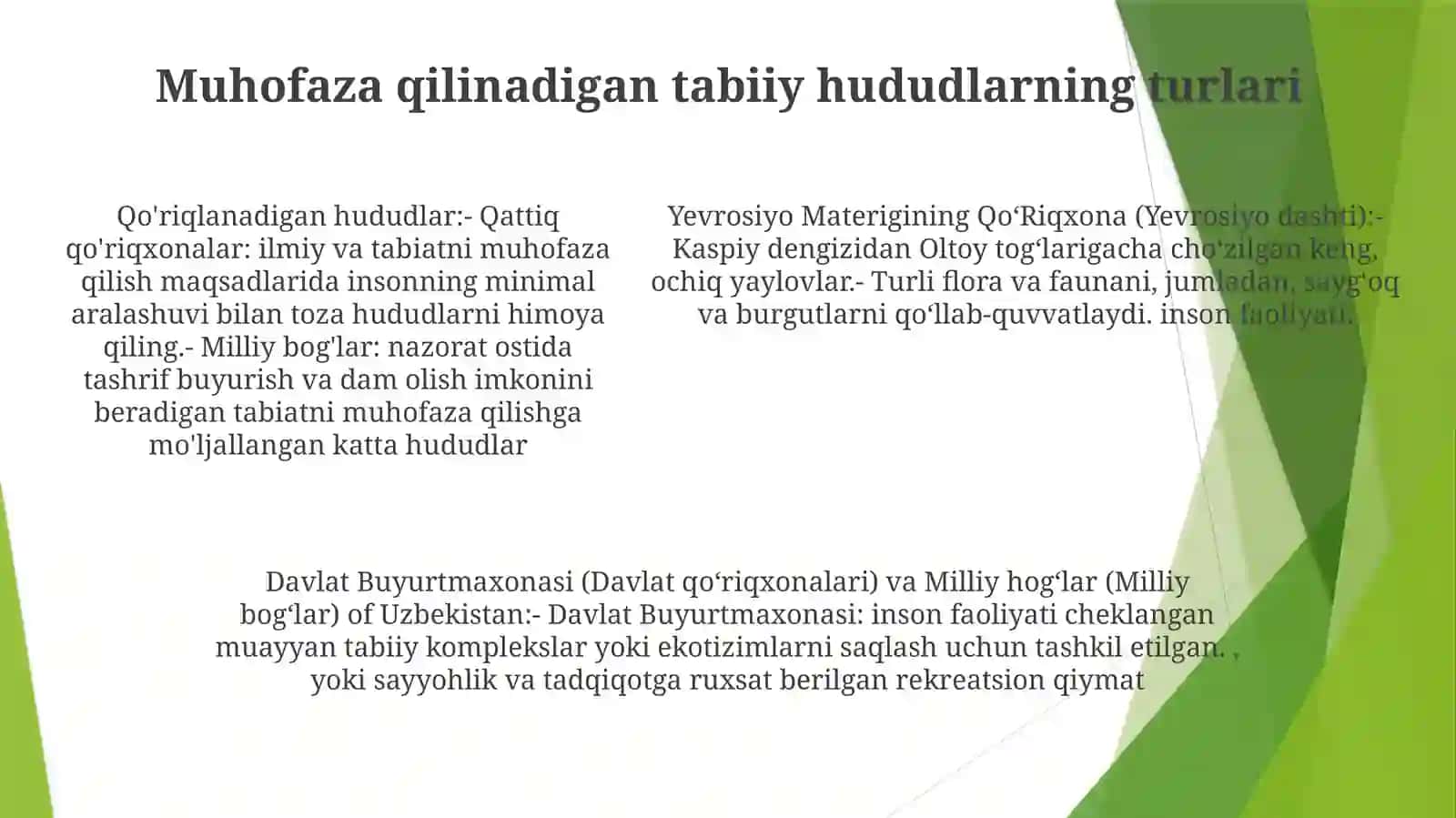 Yevrosiyo Materigining Qo'Riqxona,Davlat Buyurtmaxonasi Hamda MilliyHog'Lari 4