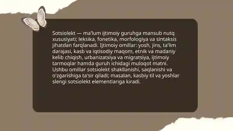 Dialekt. Sotsiolekt. Argo, jargon, sleng. Koyne 4