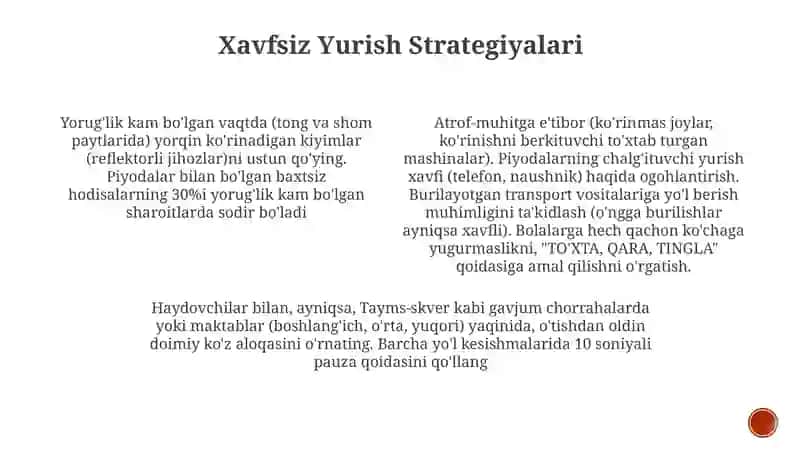 Xavfsizlik qoidalarini o'rgatish 4