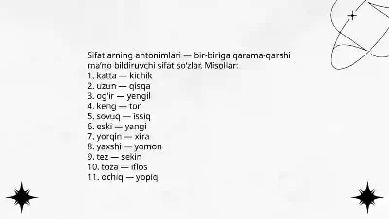 Antonimlar yozish 4