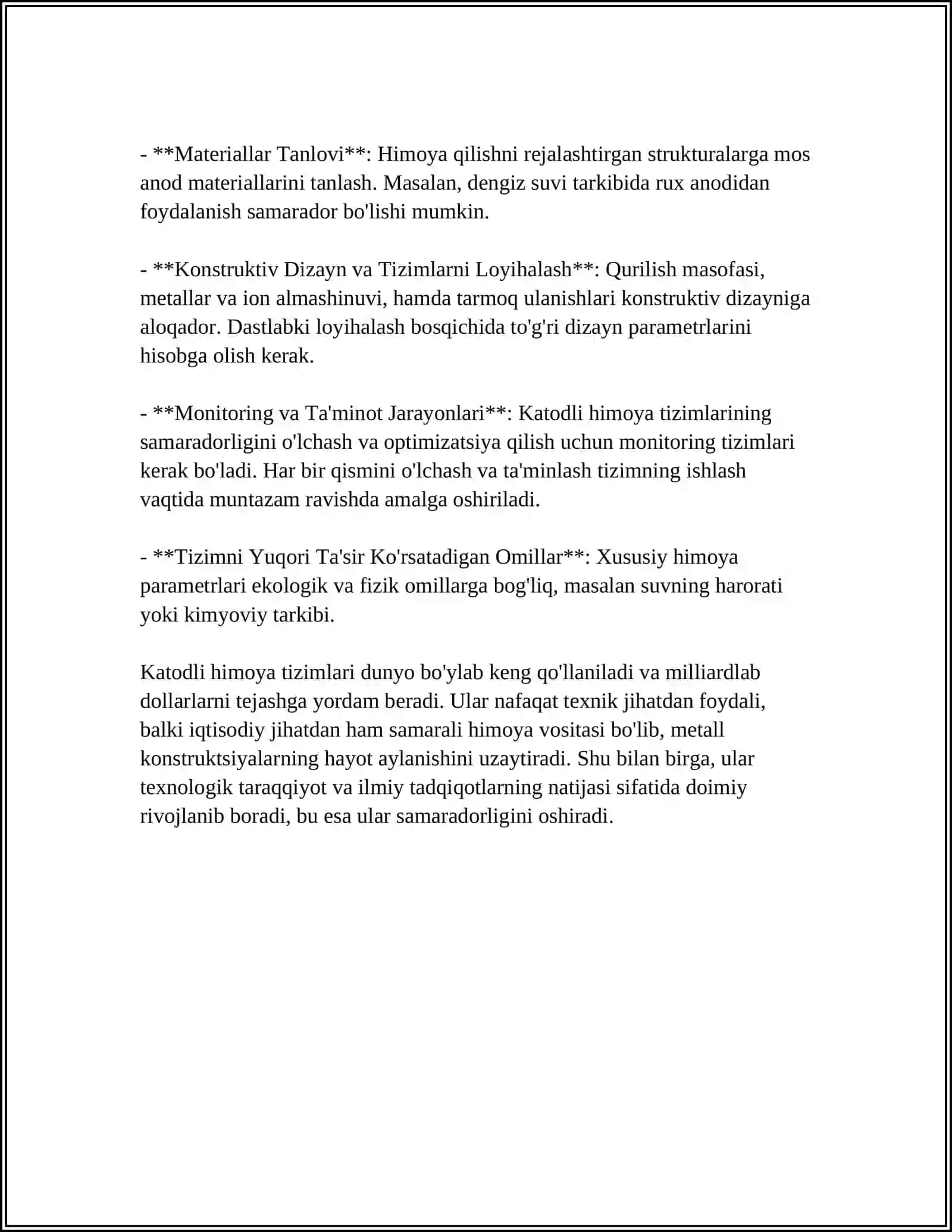 YER OSTI MAGISTRAL QUVURLARNI KATODLI HIMOYASINI LOYIHALASH 4