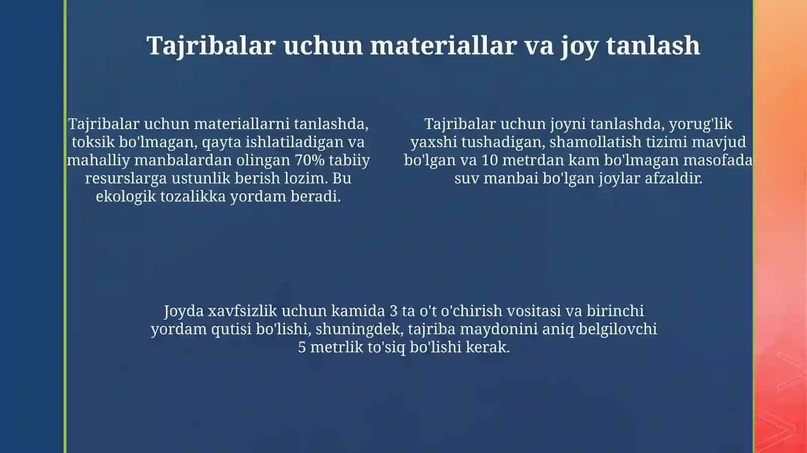 Tabiat va ilm fan markazida oddiy tajribalar tashkil etish 4