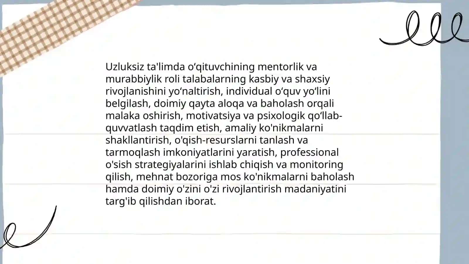Uzluksiz ta'limda oʻqituvchining roli 4