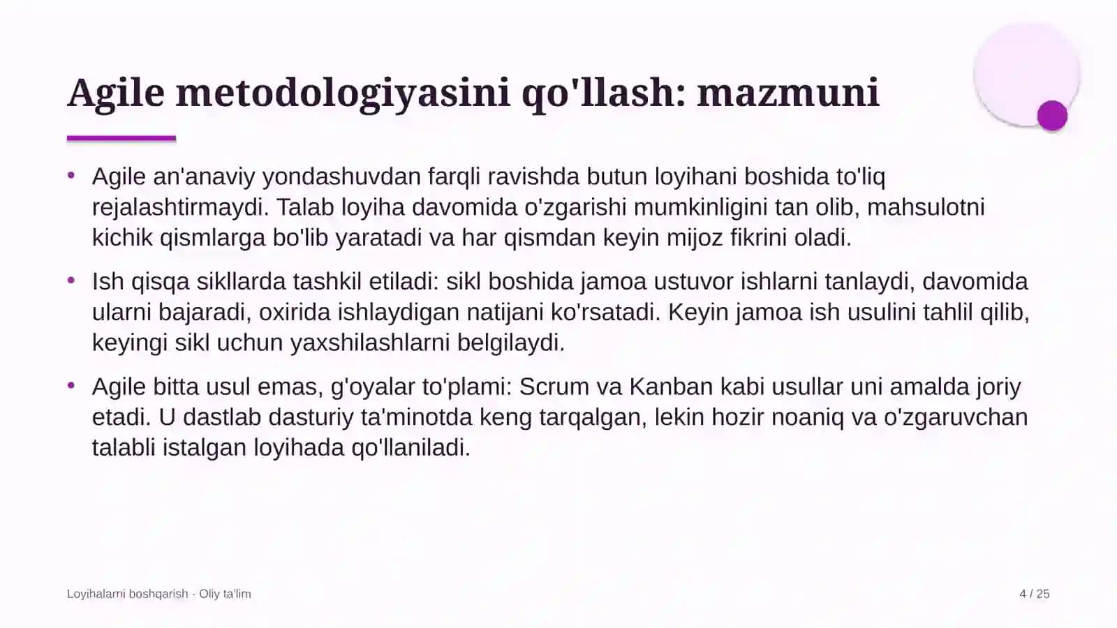 Ma'lumotlar tahlili sohasida Agile metodologiyasini qo'llash 4