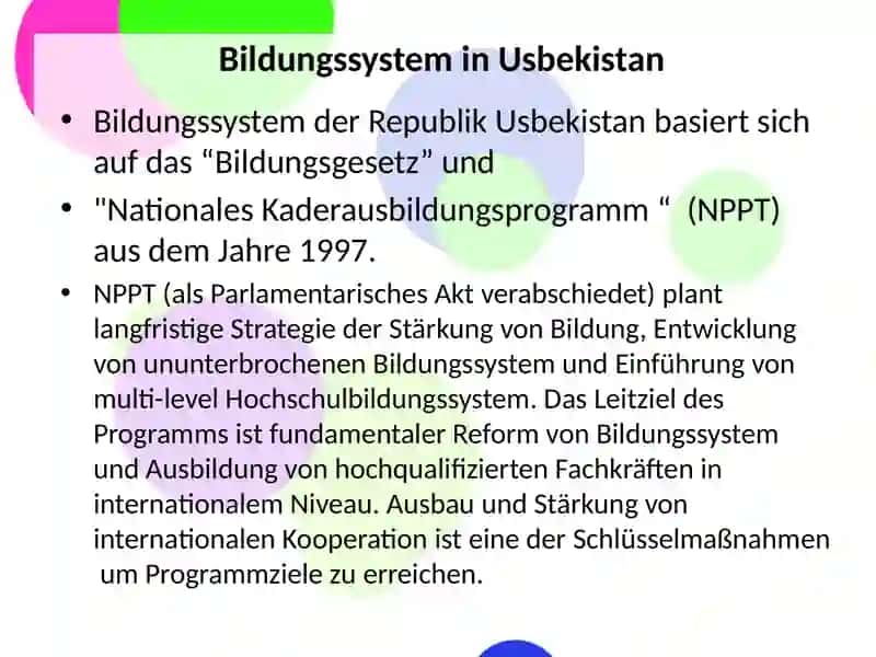 Hochschulbildung in Usbekistan 4