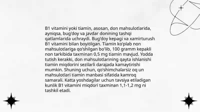 Un mahsulotdagi vitaminlar 4