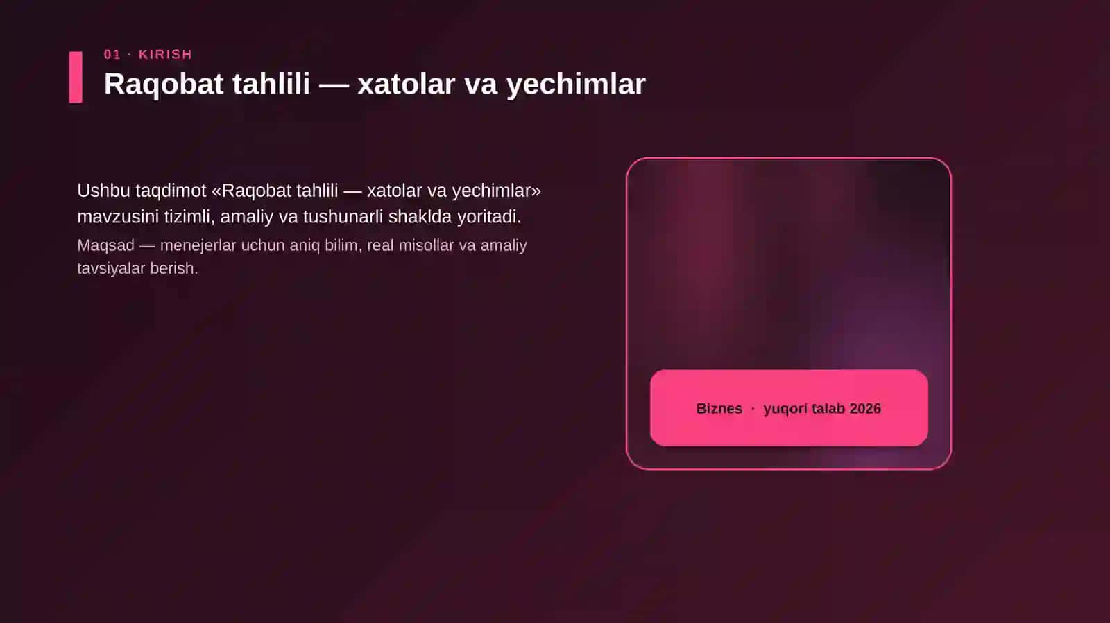 Raqobat tahlili — xatolar va yechimlar 4
