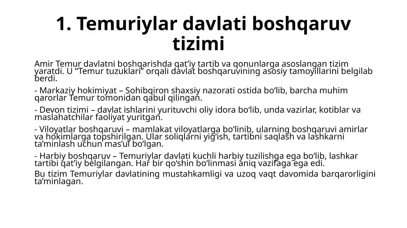 Temuriylar davlati boshqaruv tizimi 4