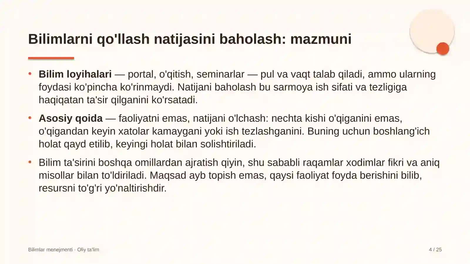 Teatrlarda bilimlarni qo'llash natijalarini baholash 4