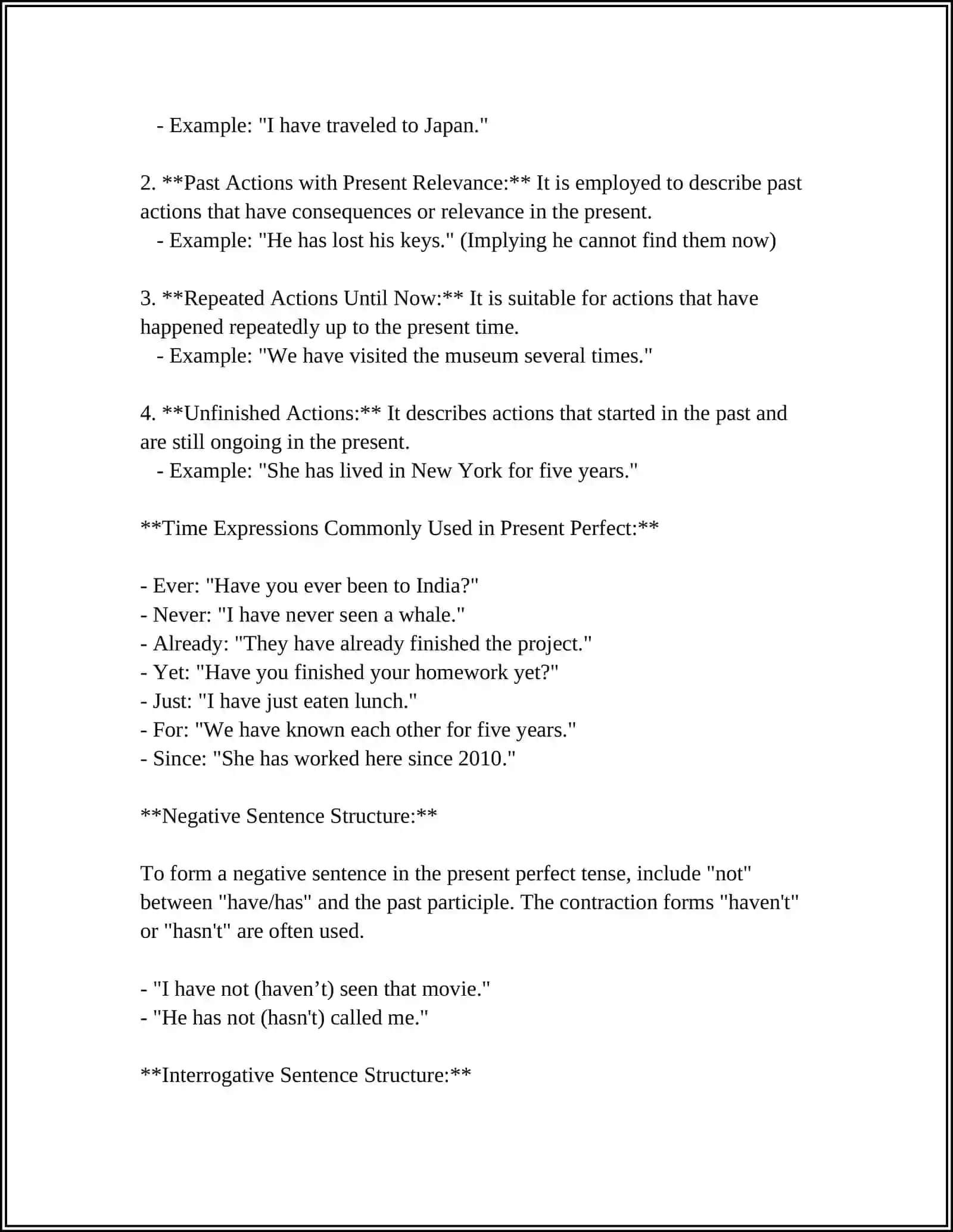 PRESENT PERFECT 4