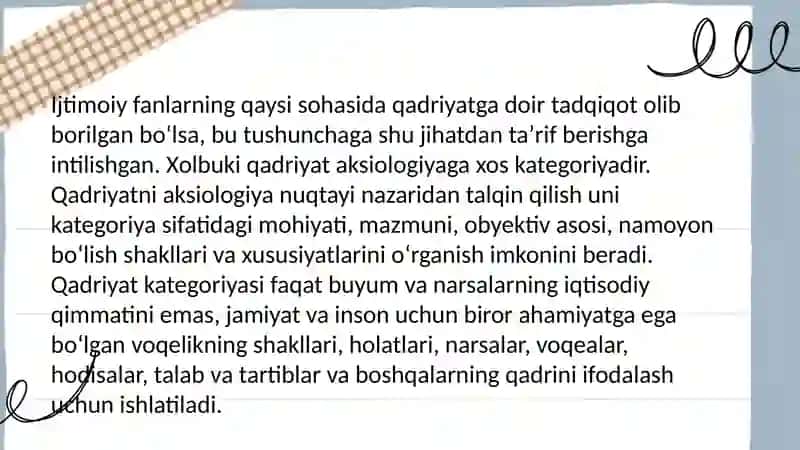 Qadriyat tushunchasining manosi va uning umumiy tavsifi 4