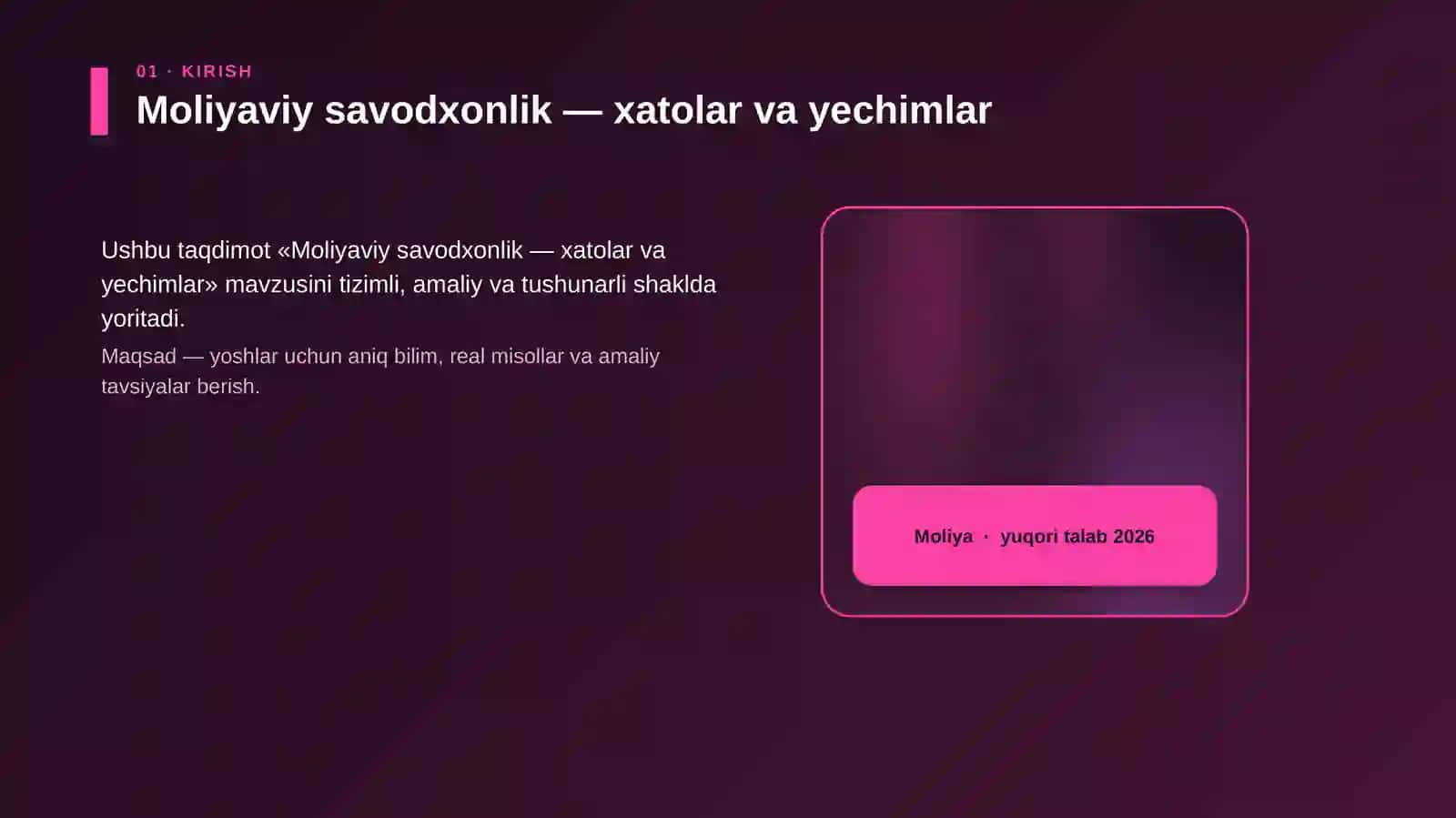 Moliyaviy savodxonlik — xatolar va yechimlar 4