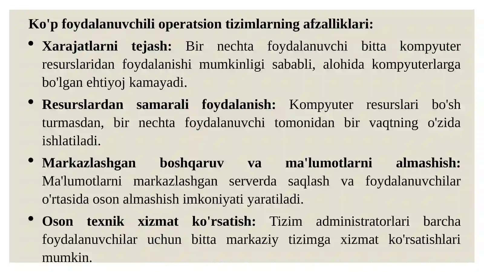 Ko'pfoydalanuvchilioperatsiontizimlar 4