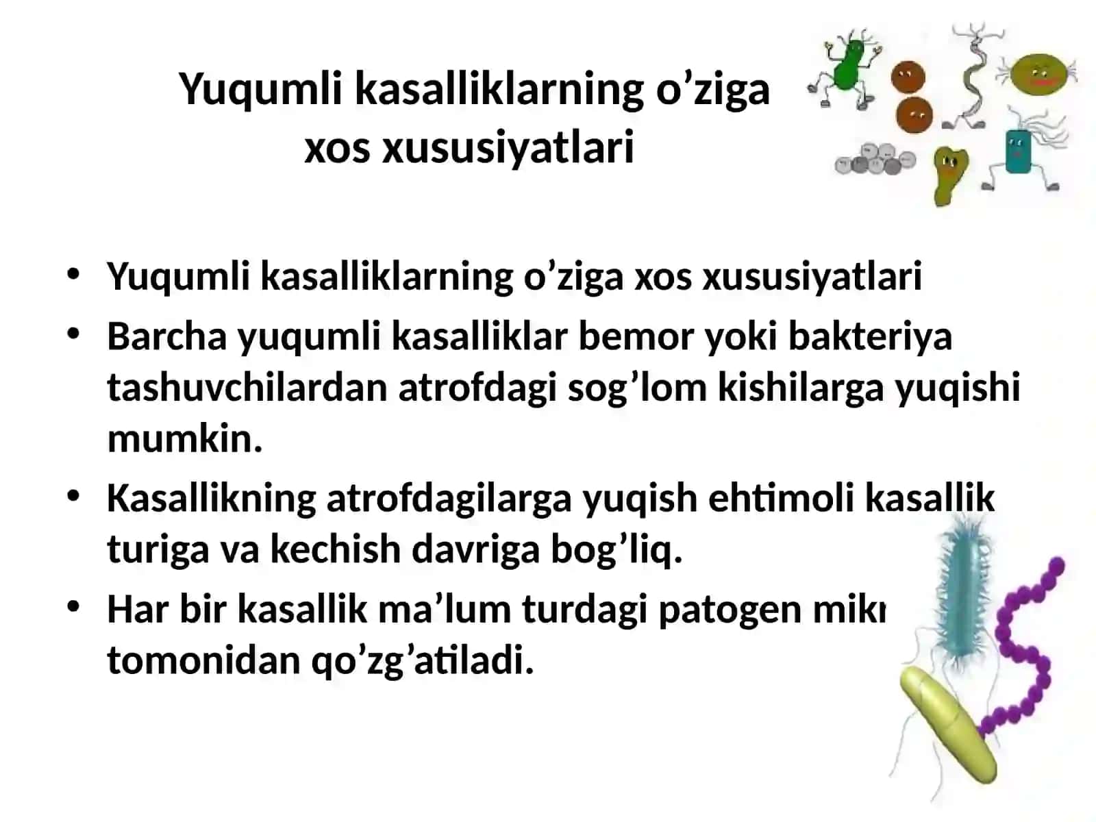 YUQUMLI KASALLIKLAR FANIGA KIRISH 4