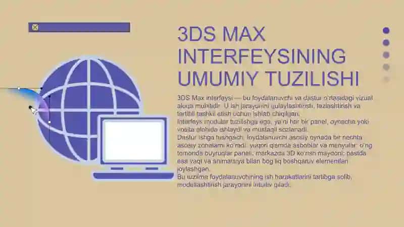 3DS MAX DASTURINING INTERFEYSI VA UNI O‘ZGARTIRISH 4
