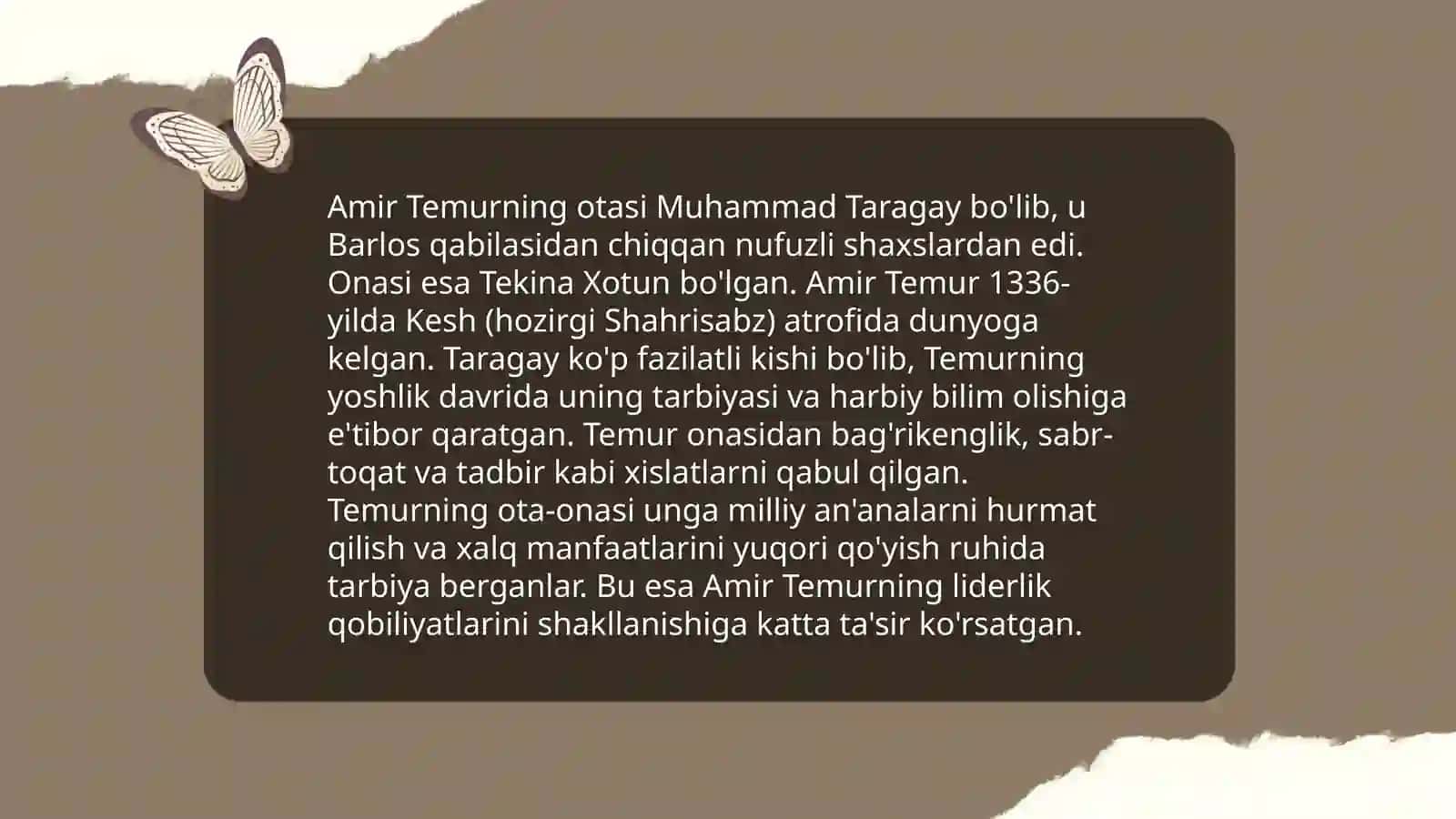 Amir Temur qachon tugʻilgan 4
