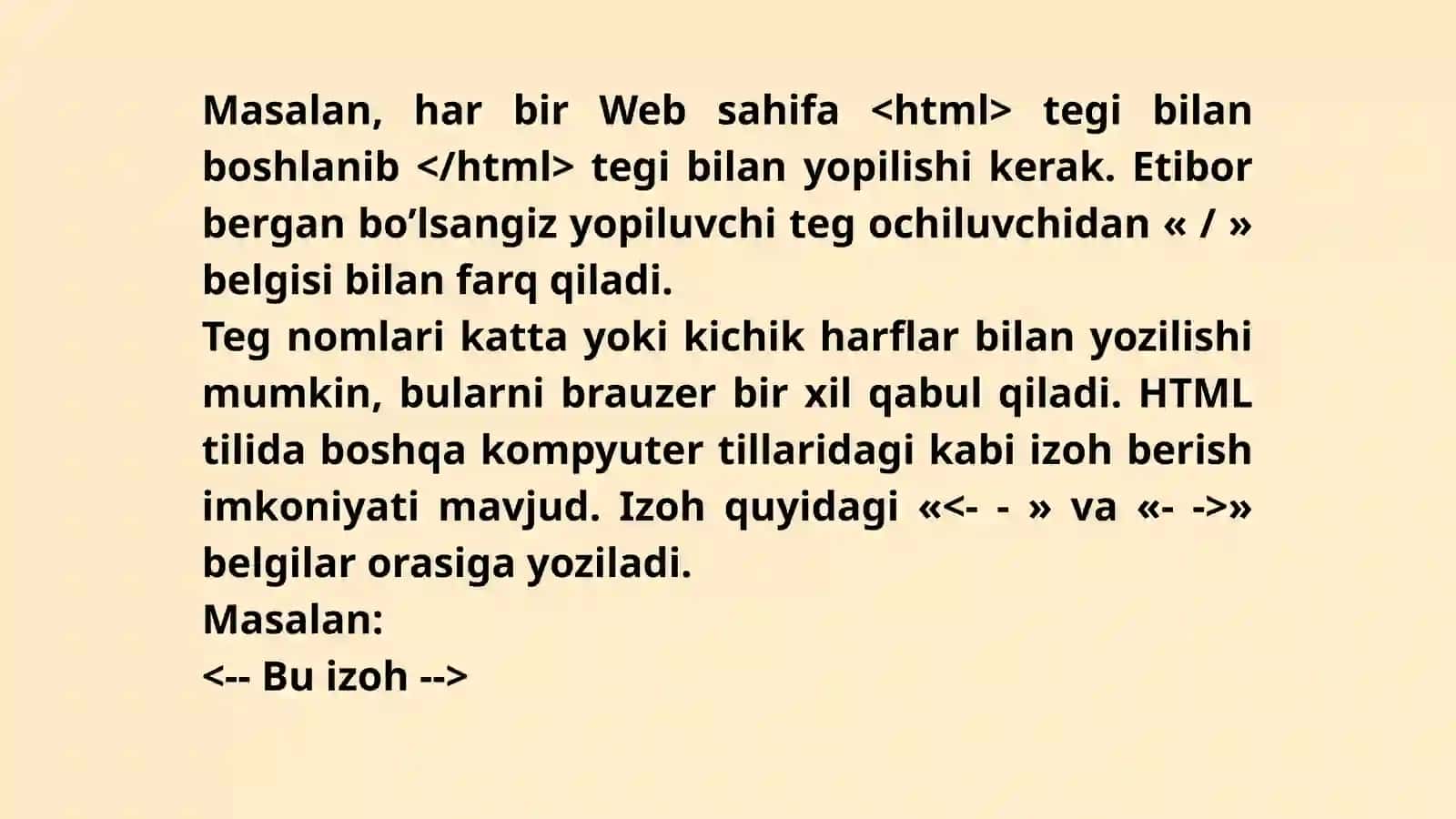Web sahifa tuzilmasi.(HTML asoslari) 4