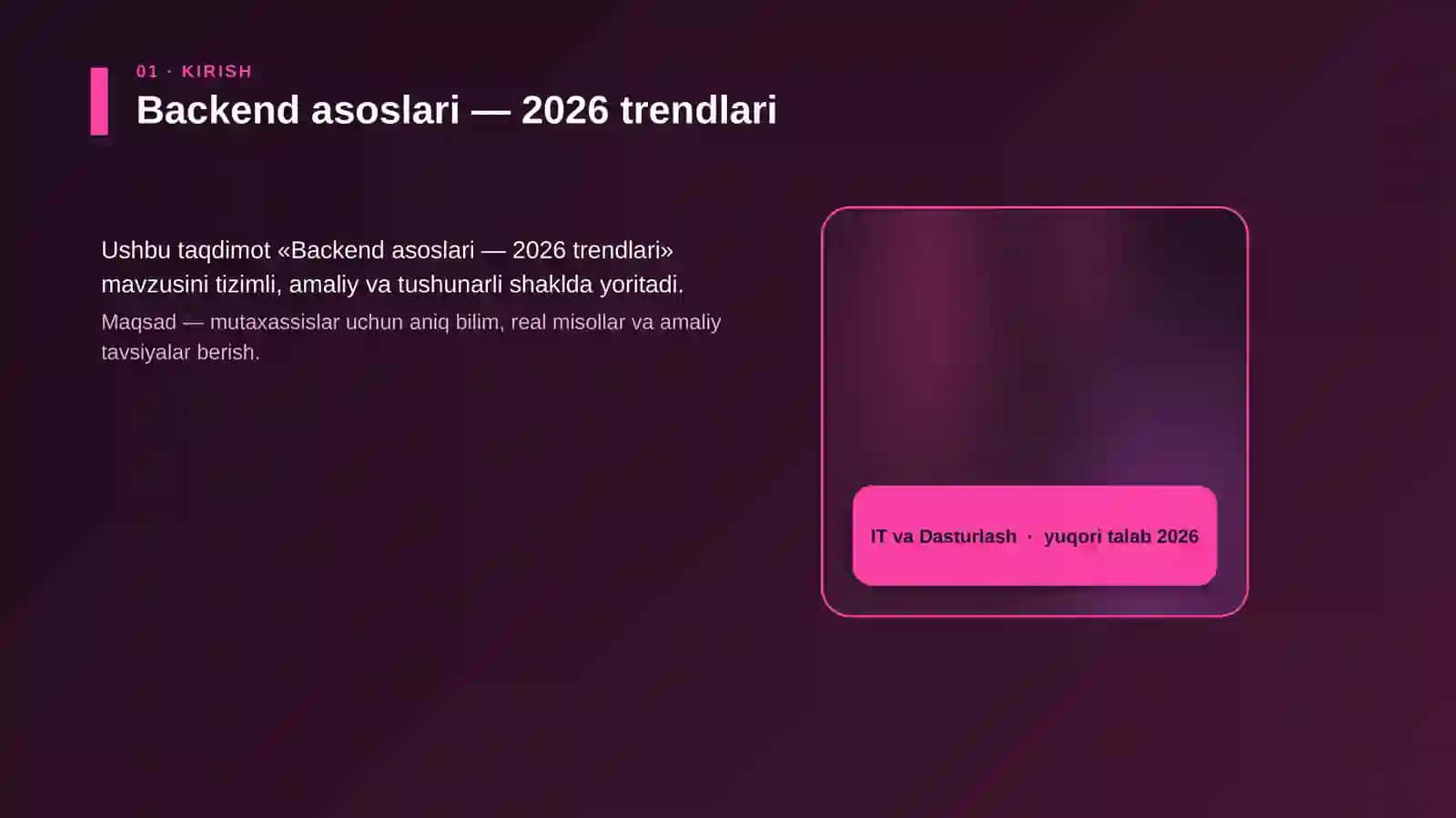 Backend asoslari — 2026 trendlari 4